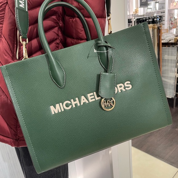 Michael Kors Handbags - MICHAEL KORS Mirella Medium EW Pebbled Leather Tote Bag
Moss
NWT